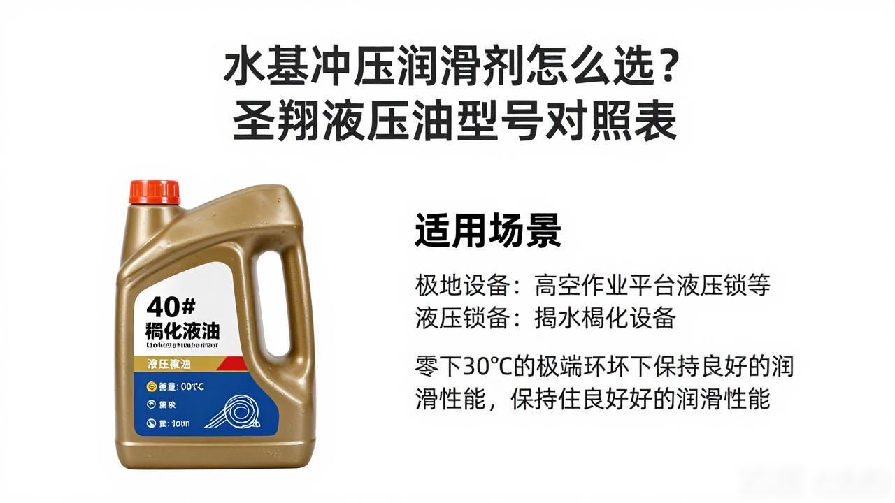 水基冲压润滑剂怎么选？圣翔液压油型号对照表