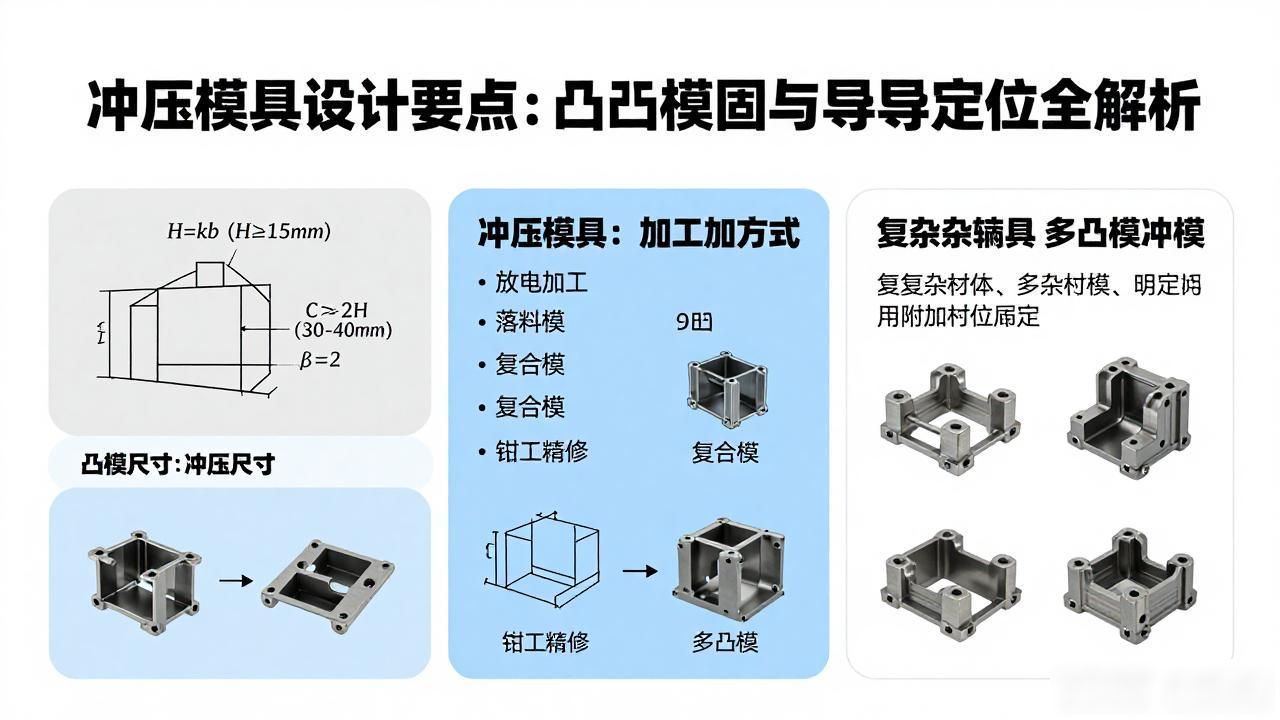 冲压模具设计要点：凸凹模固定与导向定位全解析