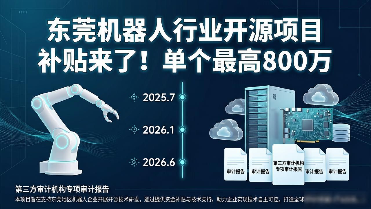 东莞机器人行业开源项目补贴来了！单个最高800万