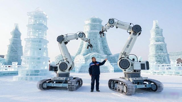 哈尔滨智能机器人公司：冰雪大世界冰雕搭建，毫米级精度替代人工