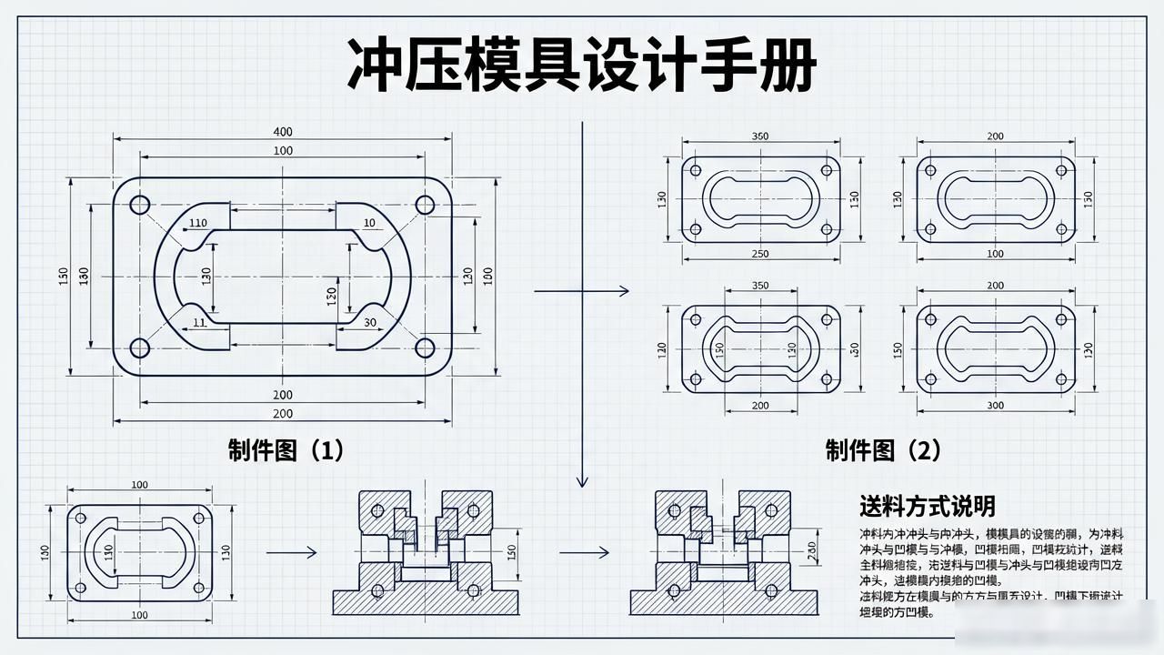 冲压模具设计手册：实战习题与送料结构解析