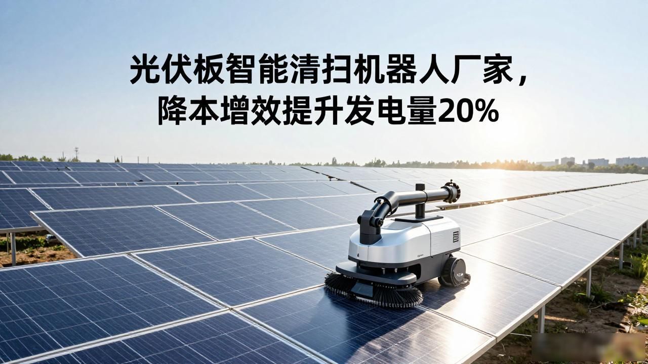 光伏板智能清扫机器人厂家，降本增效提升发电量20%