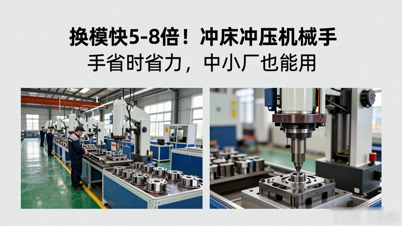 换模快5-8倍！冲床冲压机械手省时省力，中小厂也能用