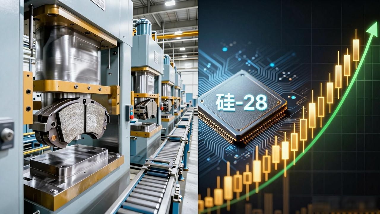 金麒麟刹车片冲压车间，为何能搭上硅-28量产涨停快车？