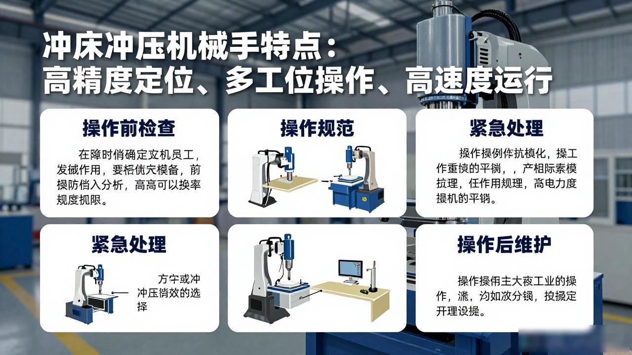 冲床冲压机械手特点：高精度定位、多工位操作、高速度运行