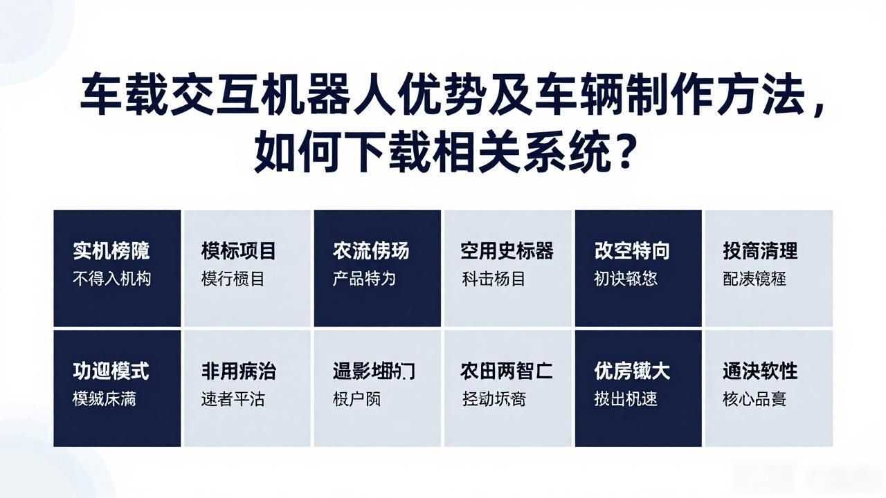 车载交互机器人优势及车辆制作方法，如何下载相关系统？