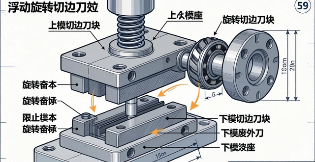 冲压模具切边总出毛刺？试试这种浮动旋转刀结构