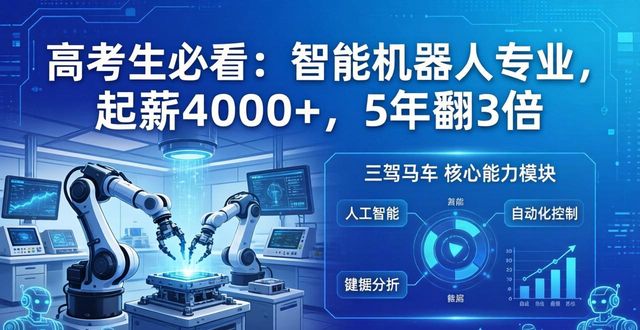 高考生必看：智能机器人专业，起薪4000+，5年翻3倍