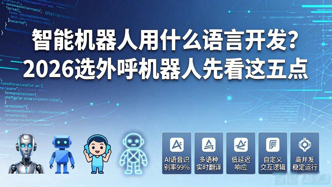 智能机器人用什么语言开发？2026选外呼机器人先看这五点