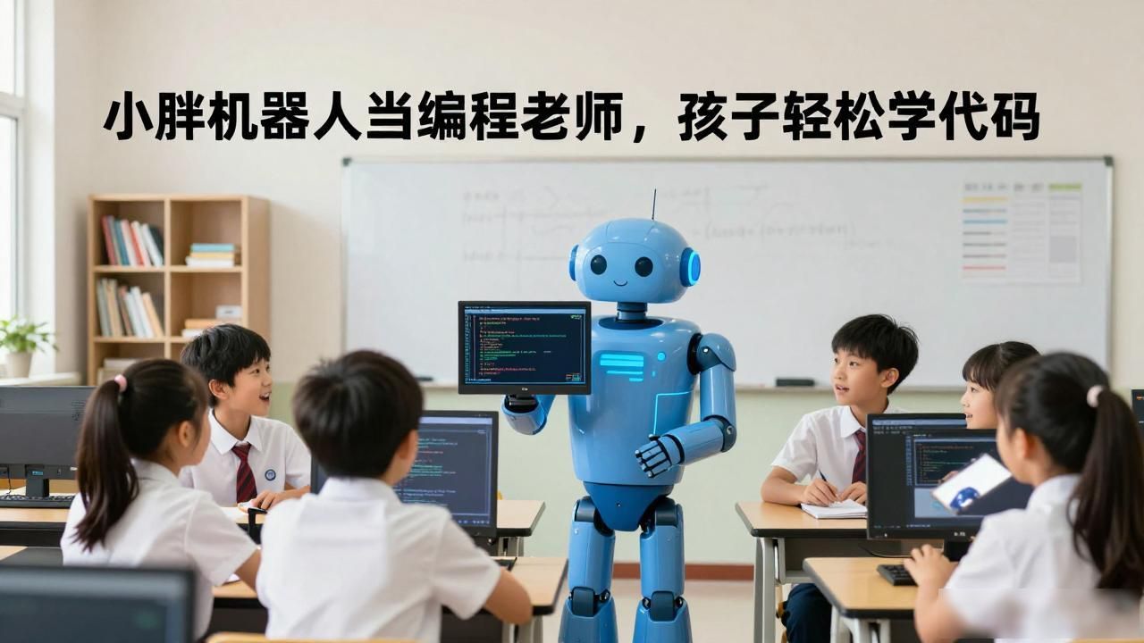 小胖机器人当编程老师，孩子轻松学代码