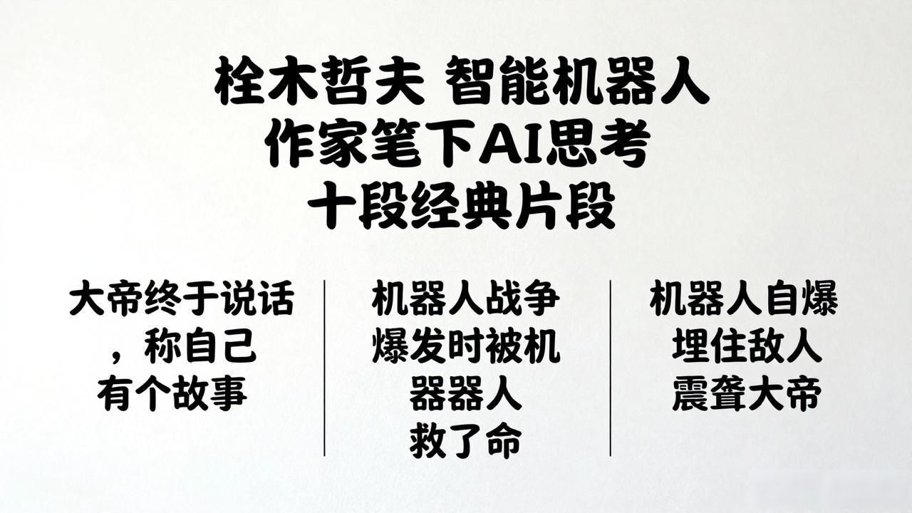 椹木哲夫 智能机器人 作家笔下AI思考 十段经典片段