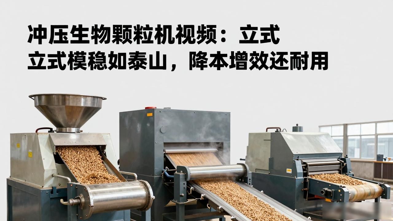 冲压生物质颗粒机视频：立式模具稳如泰山，降本增效还耐用