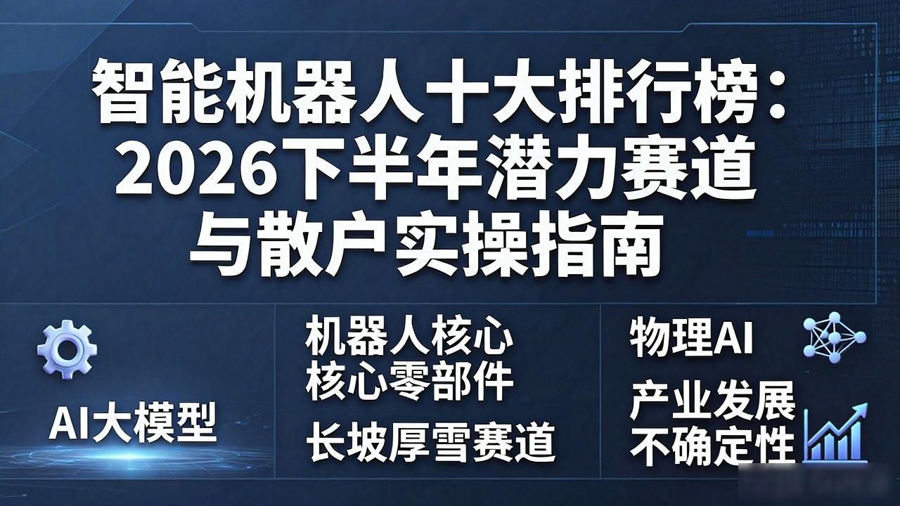 智能机器人十大排行榜：2026下半年潜力赛道与散户实操指南